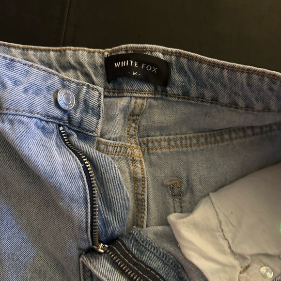White Fox Light Blue Denim Women's Shorts - Picture 3 of 5